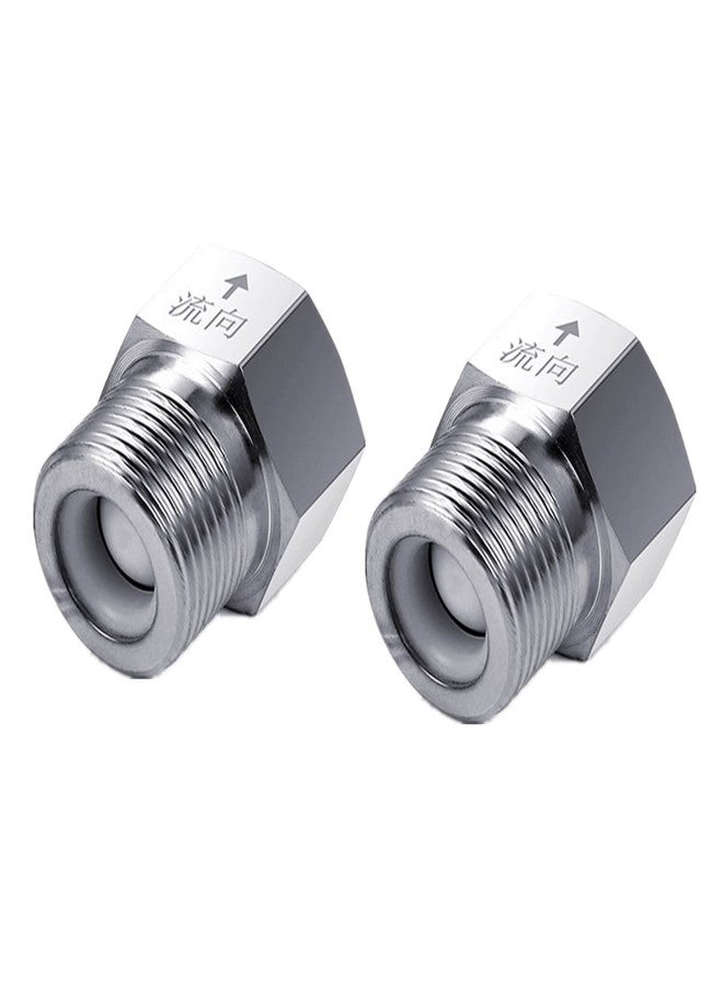 LDCRE صمام فحص نحاسي، سن ذكر ½ بوصة إلى سن أنثى ½ بوصة، مانع ارتداد أحادي الاتجاه، مطلي بالنيكل، لتوصيل خرطوم إمداد المياه لسخان المركبات الترفيهية، والمرحاض، وخزان المياه (قطعتان). - Image 1